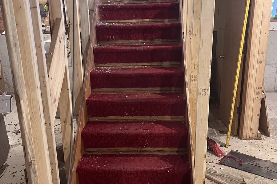 the staircase before renovation