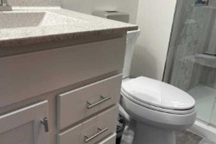 the guest bath after renovation