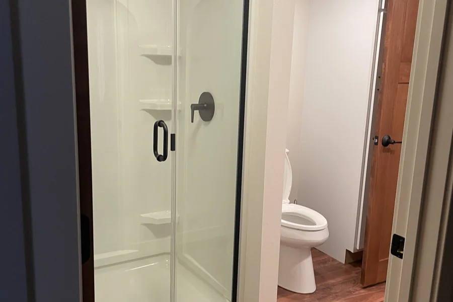 the lower level bath after renovation