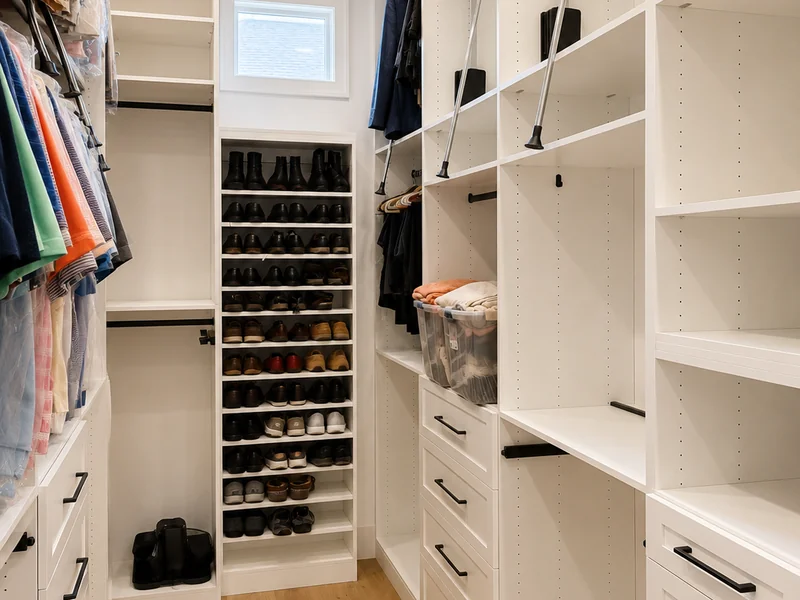 Custom Walk-In Closet with Built-In Storage